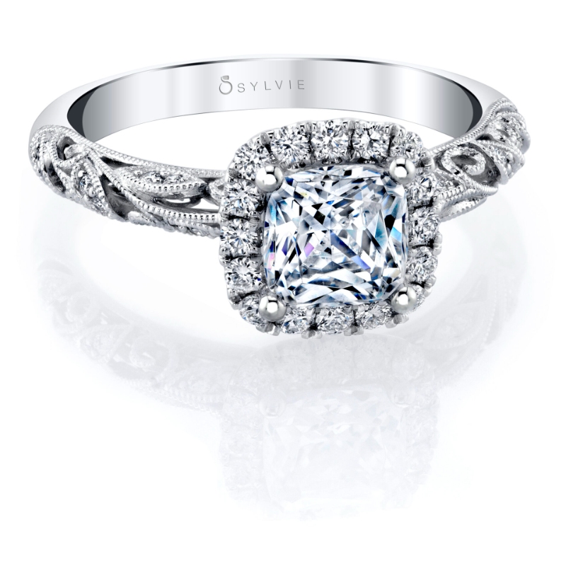 Cushion Cut Vintage Engagement Ring - Rochelle