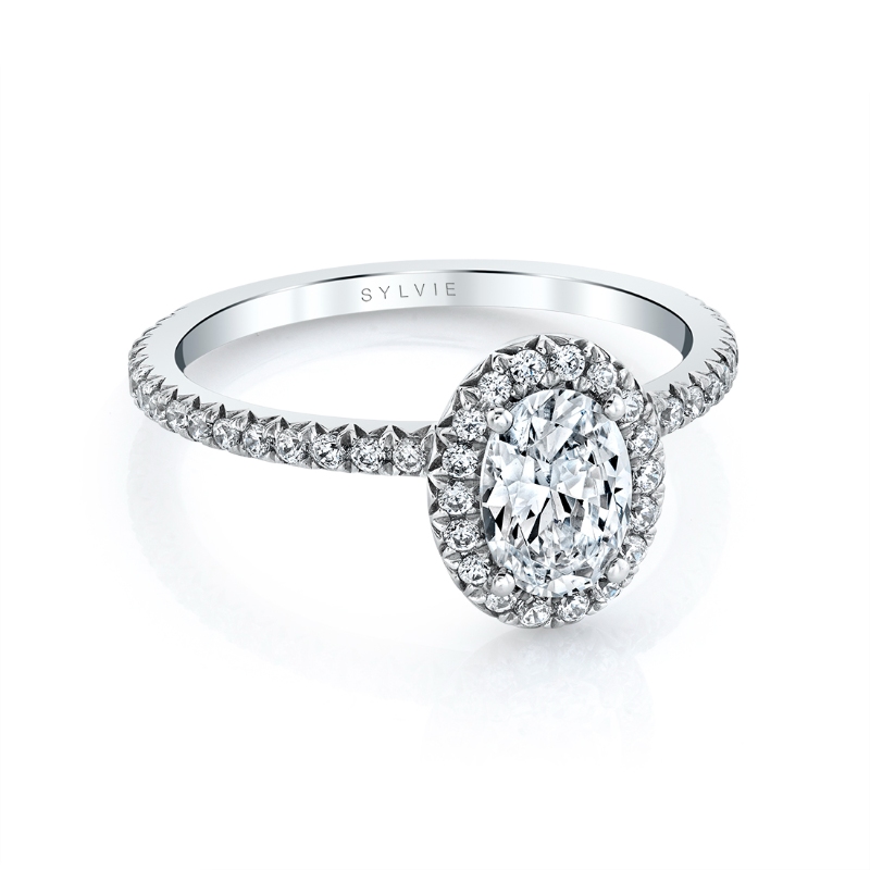 Oval Cut Classic Halo Engagement Ring - Vivian