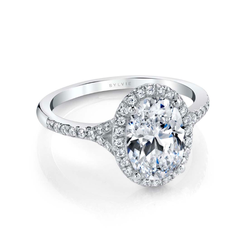 Oval Cut Halo Engagement Ring - Alexandra
