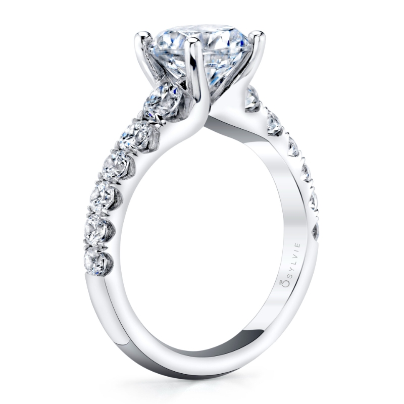 Wide Band Engagement Ring - Andrea