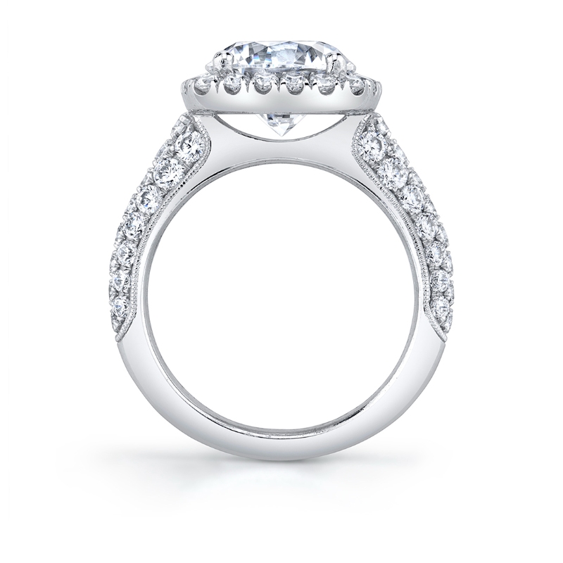 Round Cut Cushion Halo Engagement Ring - Amara