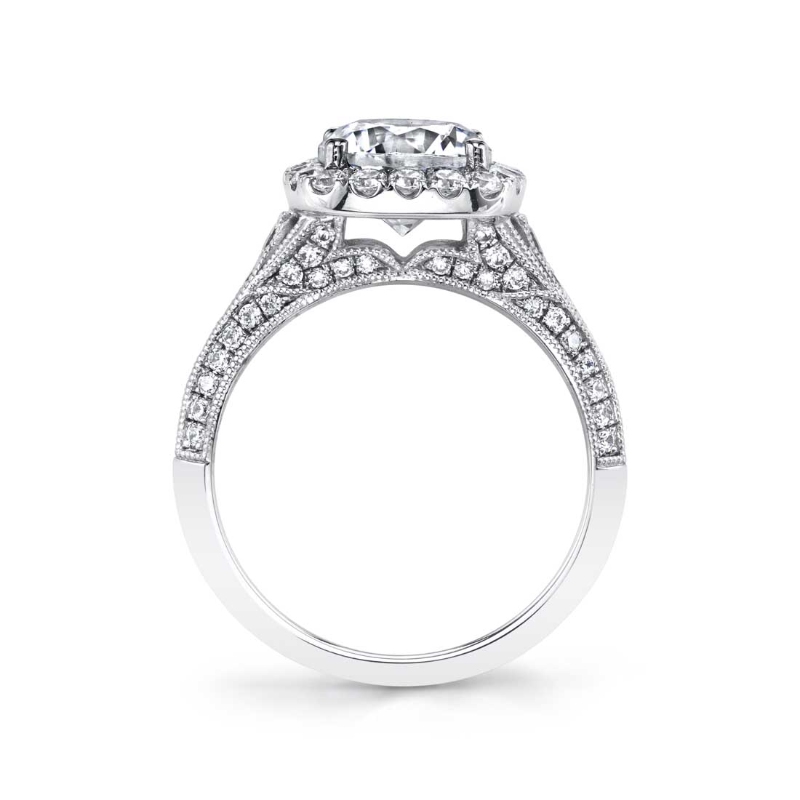 Oval Cut Unique Halo Engagement Ring - Naomi