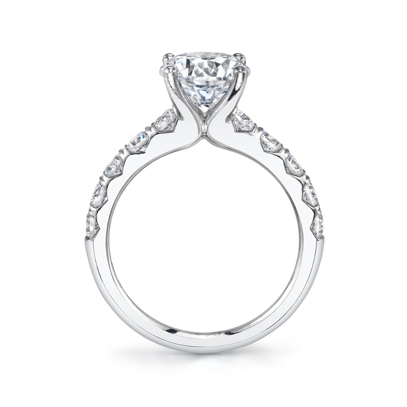 Pear Shaped Classic Wide Band Engagement Ring - Aloria