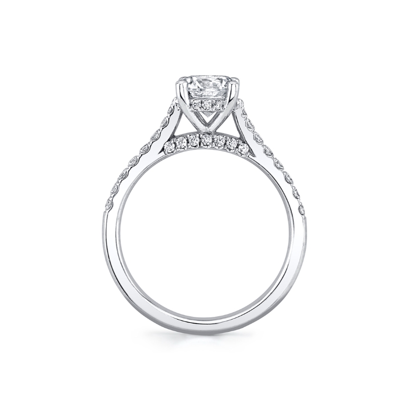 Round Cut Classic Diamond Bridge Engagement Ring - Landry