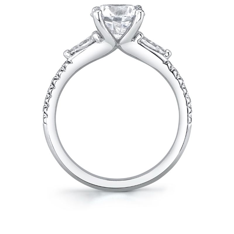 Round Cut Classic Three Stone Engagement Ring - Lorena