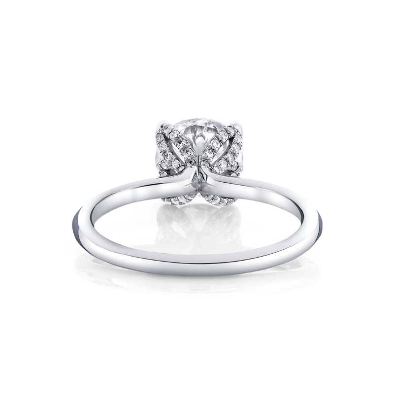 Round Cut Solitaire Diamond Petal Prong Engagement Ring - Althaia