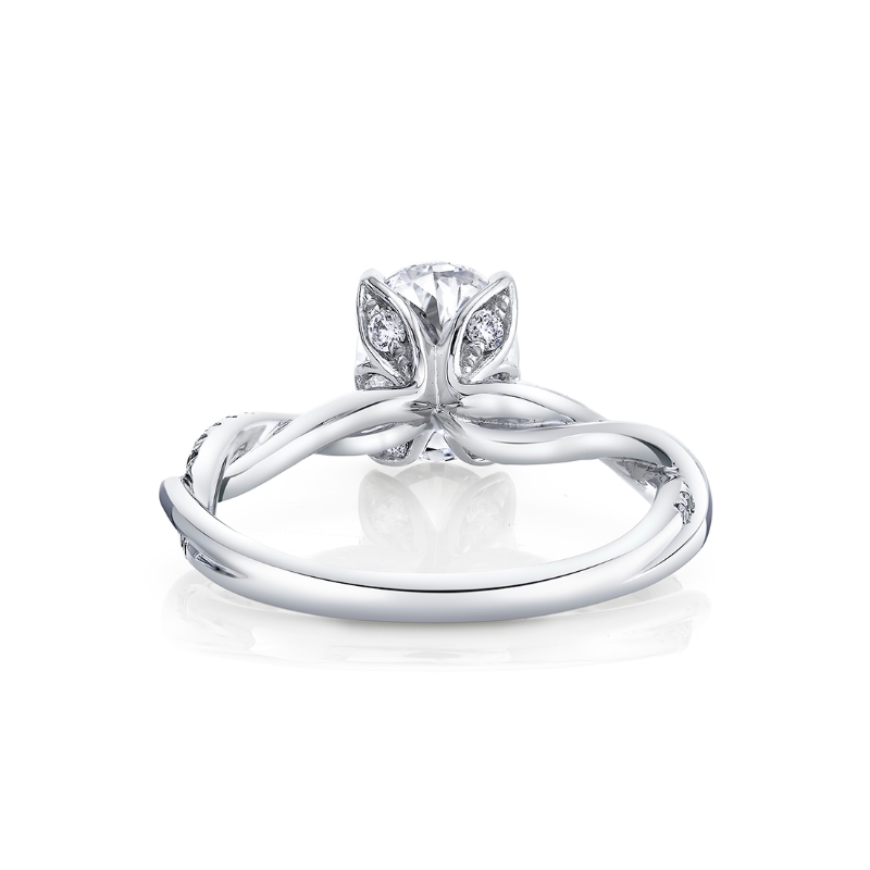 Tulira Spiral Diamond Petal Prong Engagement Ring - Carissa
