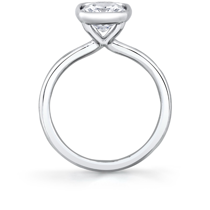 Cushion Cut Bezel Set Engagement Ring - Cliodhna
