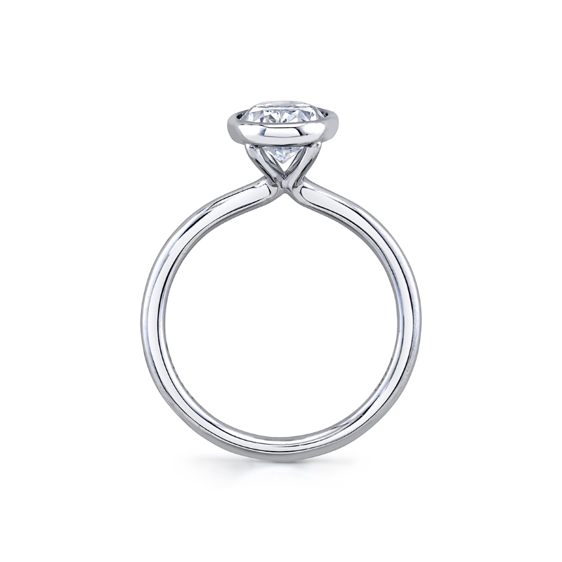 Oval Cut Bezel Set Engagement Ring - Cliodhna