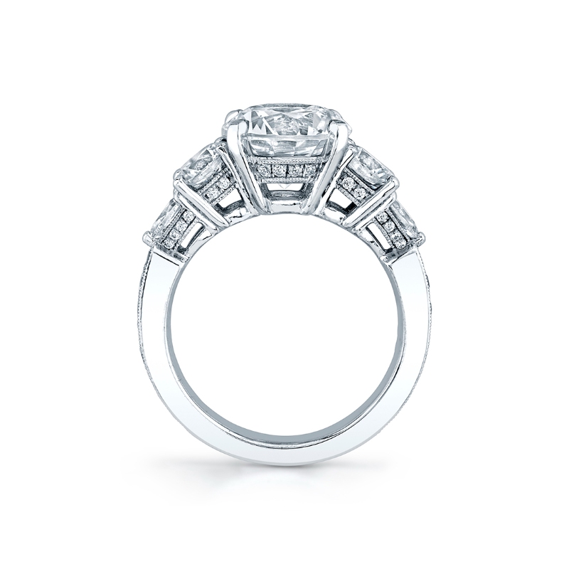 Round Cut Three Stone Engagement Ring - Camryn