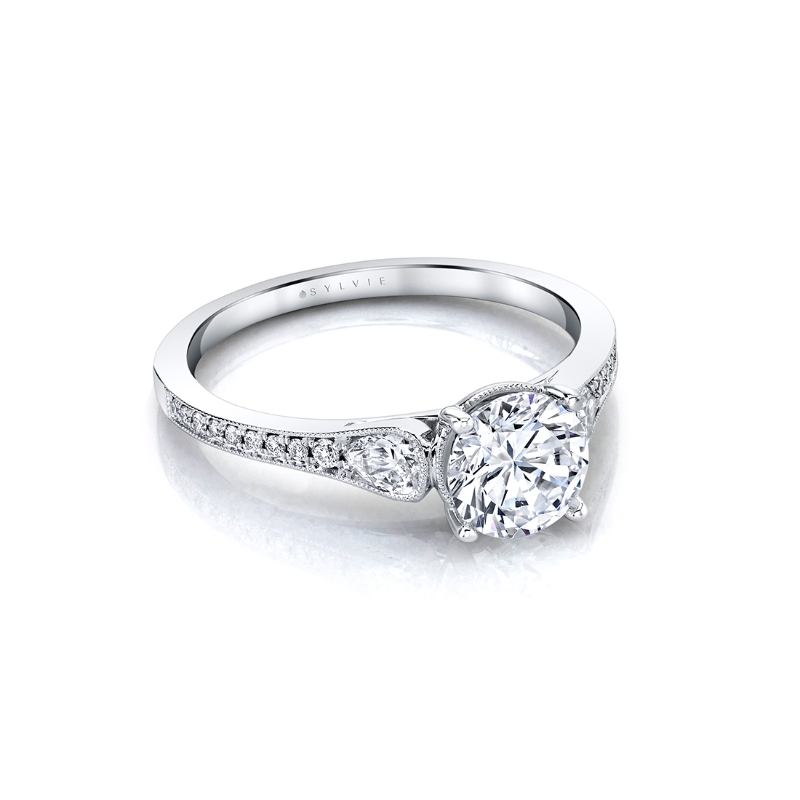 Round Cut Unique Engagement Ring - Esmeralda