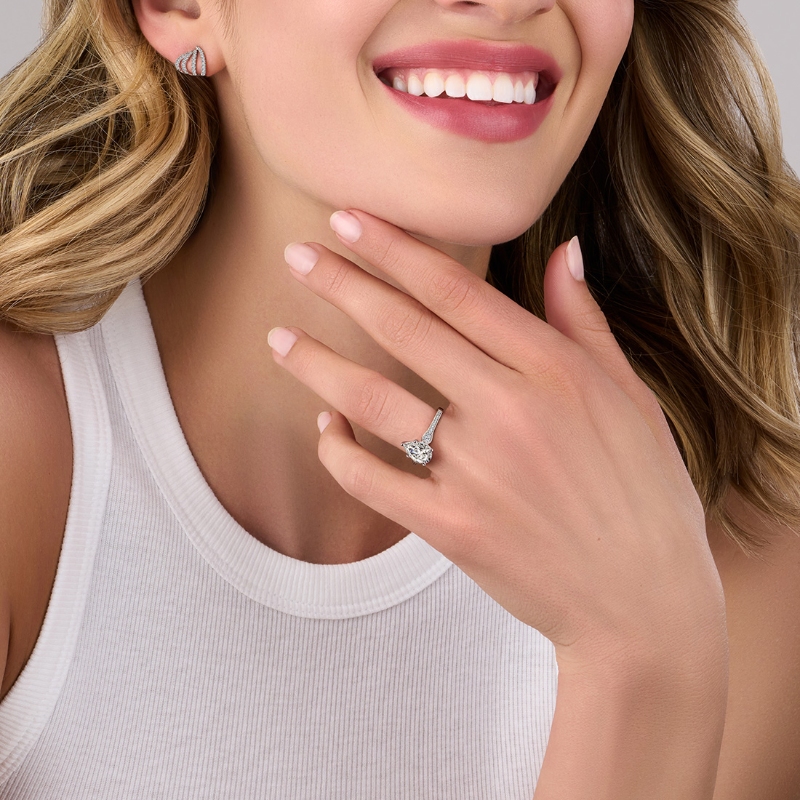 Pear Shaped Unique Engagement Ring - Esmeralda