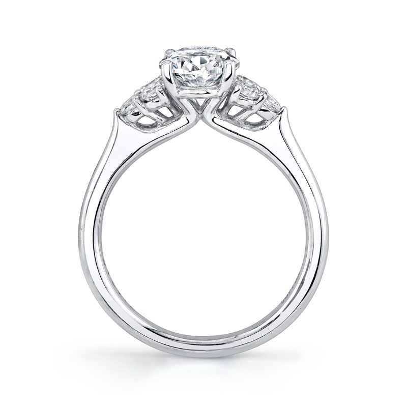 Oval Cut Engagement Ring with Side Stone Clusters - Skylar