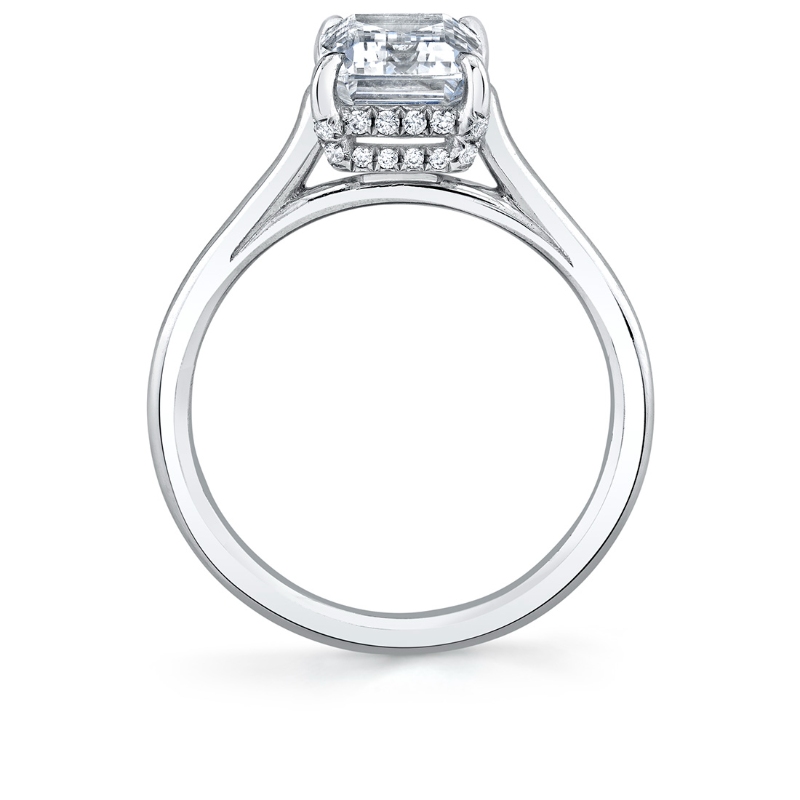 Emerald Cut Classic Hidden Halo Engagement Ring - Steffi