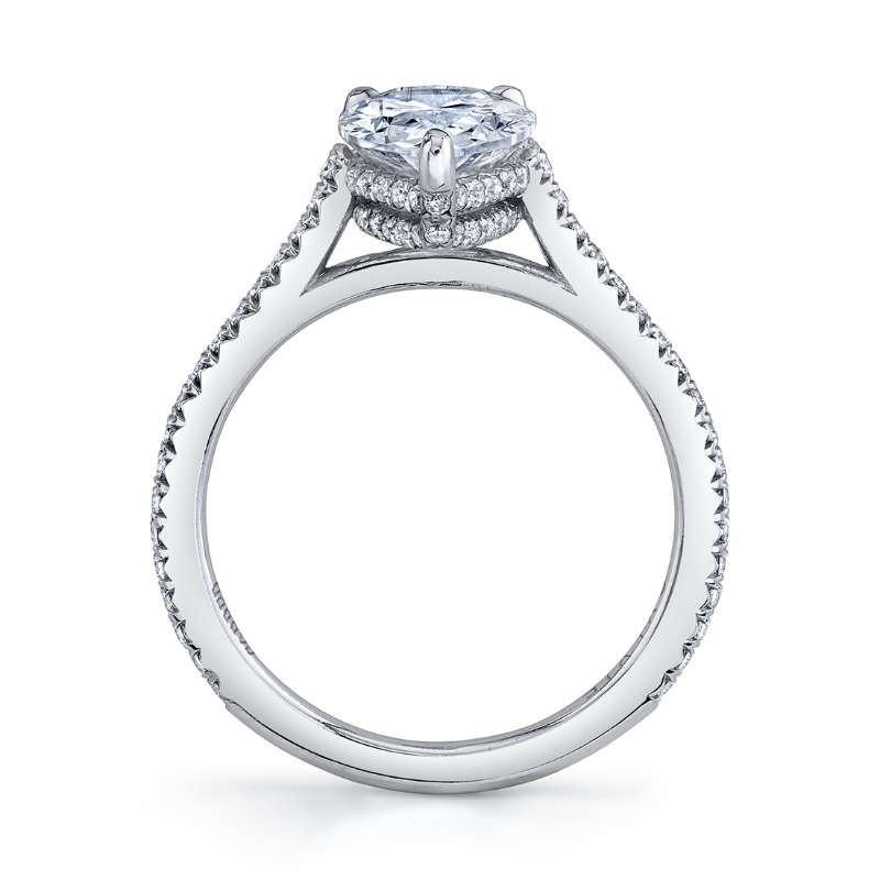 Cushion Cut Classic Hidden Halo Engagement Ring - Steffi