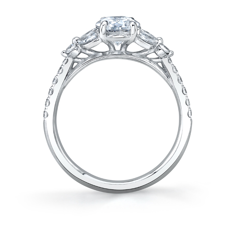 Oval Cut Unique Three Stone Engagement Ring - Bernice