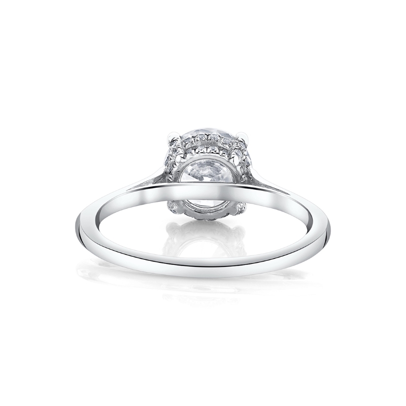 Round Cut Solitaire Hidden Halo Engagement Ring - Carter