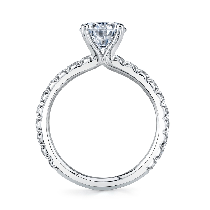 Princess Cut Classic Wide Band Engagement Ring - Querida