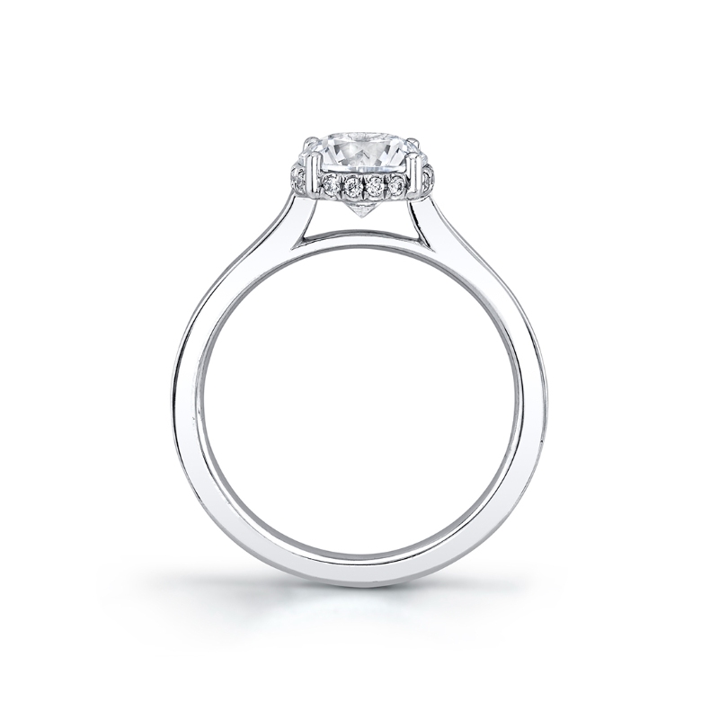 Round Cut Solitaire Hidden Halo Engagement Ring - Camden