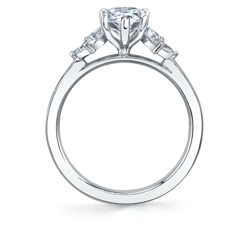 Pear Cut Multi Side Stone Engagement Ring - Darby