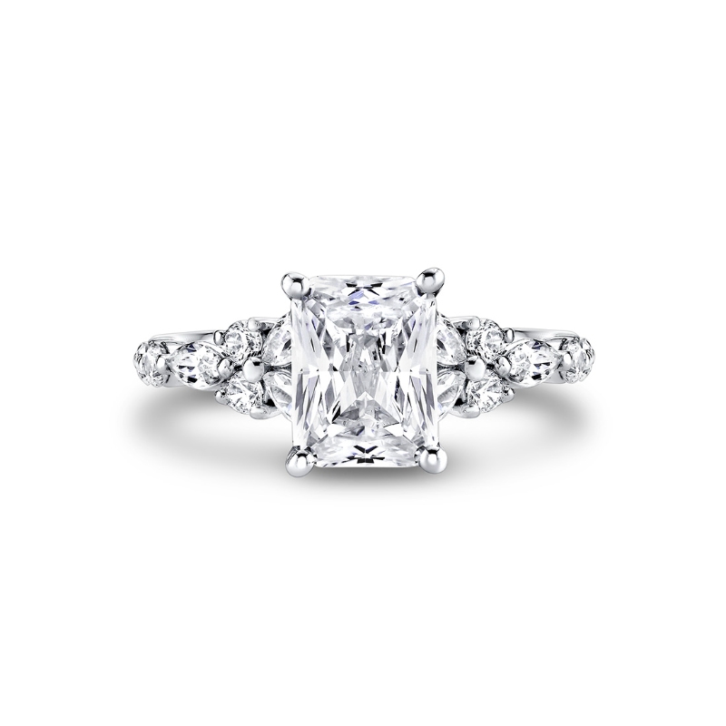 Tulira Diamond Floral Inspired Engagement Ring - Lilac