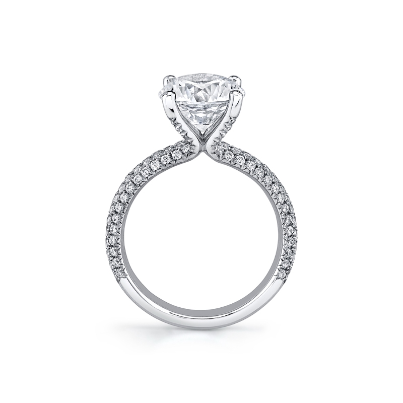 Round Cut Micro Pave Engagement Ring - Ursula
