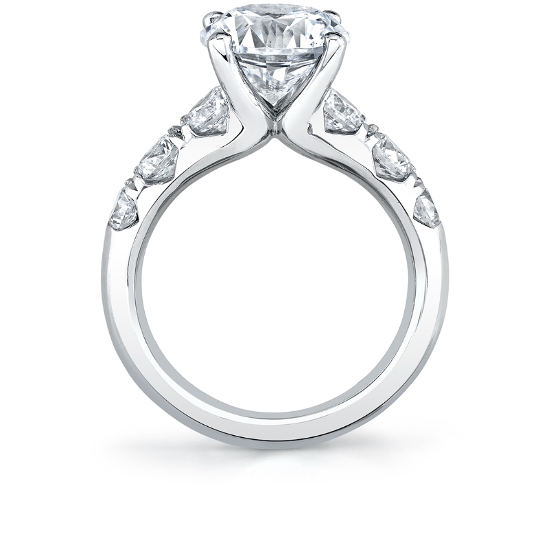 Round Cut Thick Classic Engagement Ring - Davina