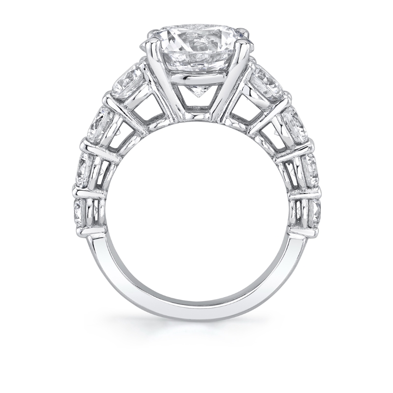 Round Cut Thick Classic Engagement Ring - Constance