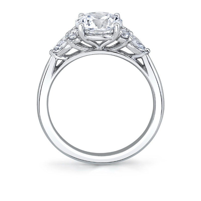 Round Cut Multi Side Stone Engagement Ring - Hermoine