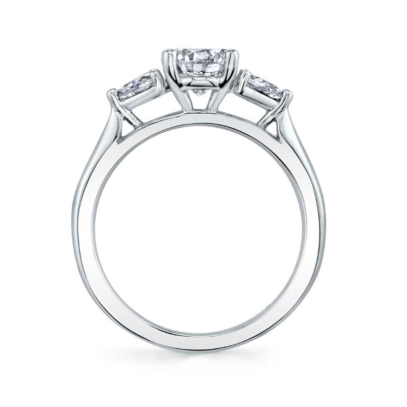Princess Cut Three Stone Engagement Ring - Martine