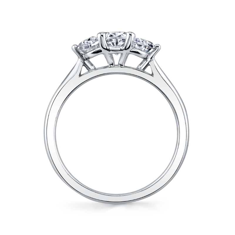 Three Stone Cushion Engagement Ring - Melisandre