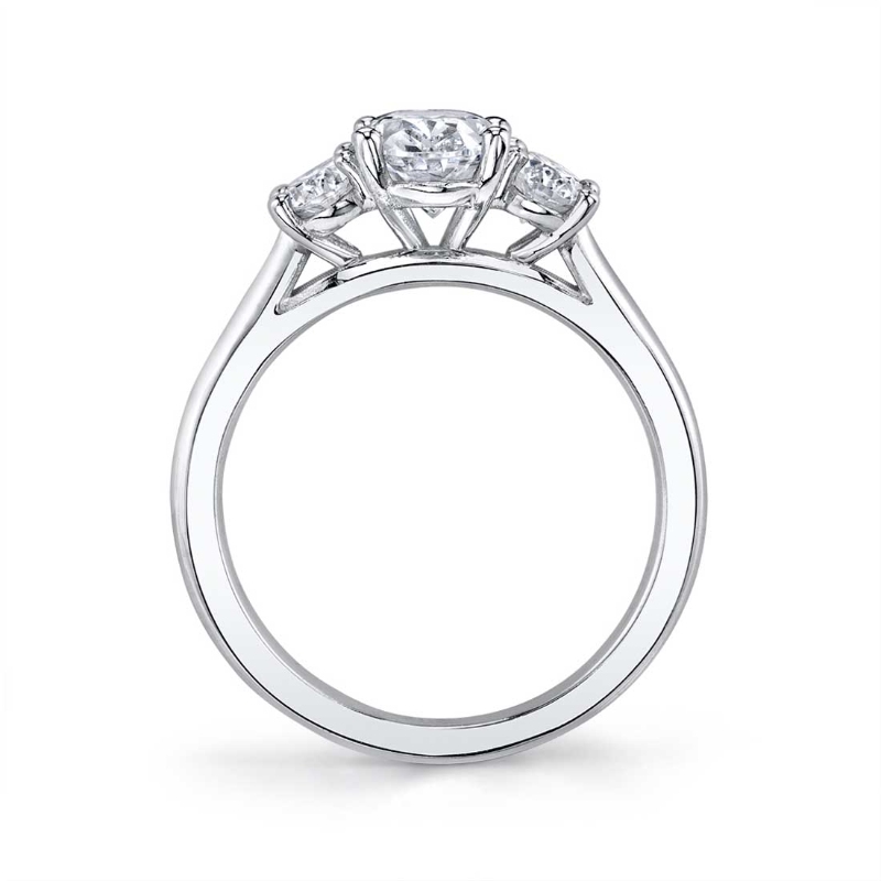 Three Stone Pear Engagement Ring - Guinevere