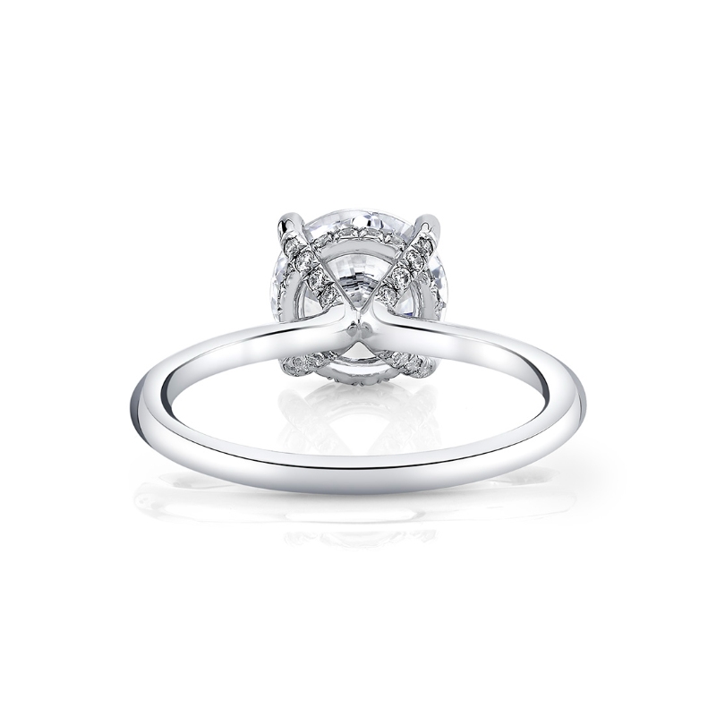 Round Cut Hidden Halo Engagement Ring - Melany