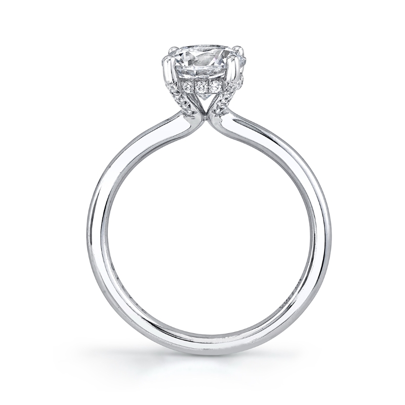 Radiant Cut Hidden Halo Engagement Ring - Melany
