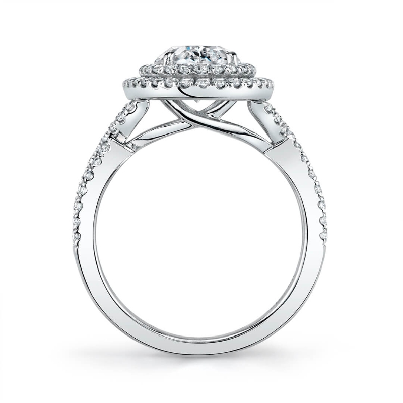 Unique Double Halo Engagement Ring - Jocelina