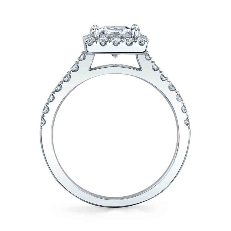 Princess Cut Classic Two Tone Halo Engagement Ring - Chantelle
