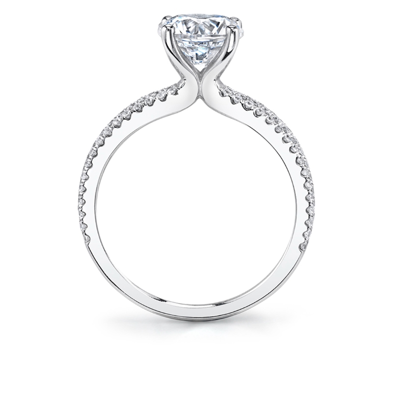 Round Cut Split Band Engagement Ring - Amalia
