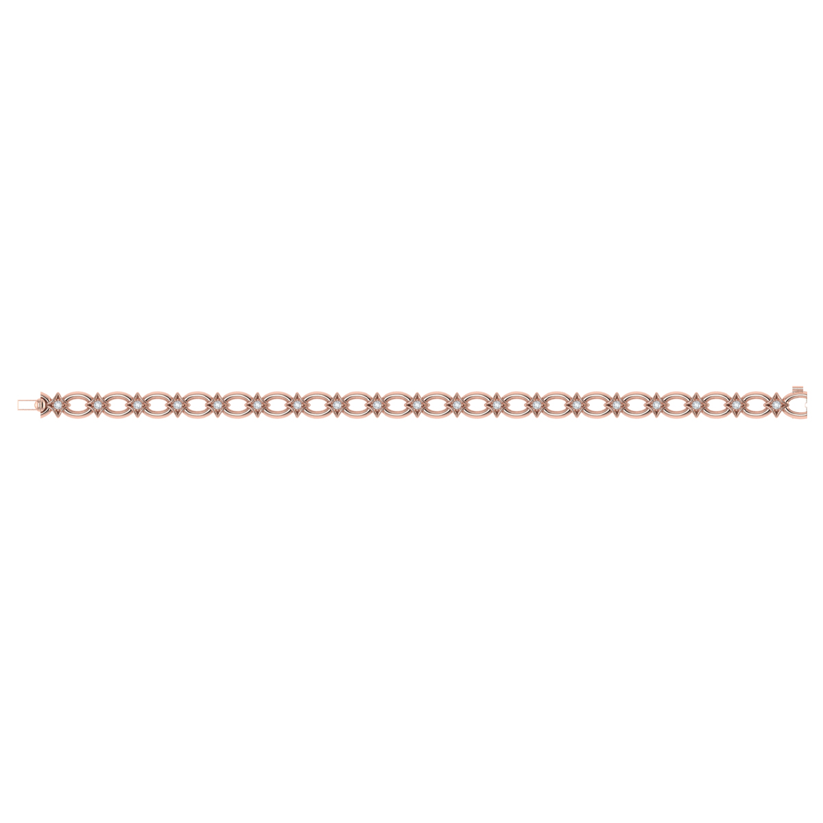 Interlocking Open Circle and Vlora Star Bracelet with Diamonds