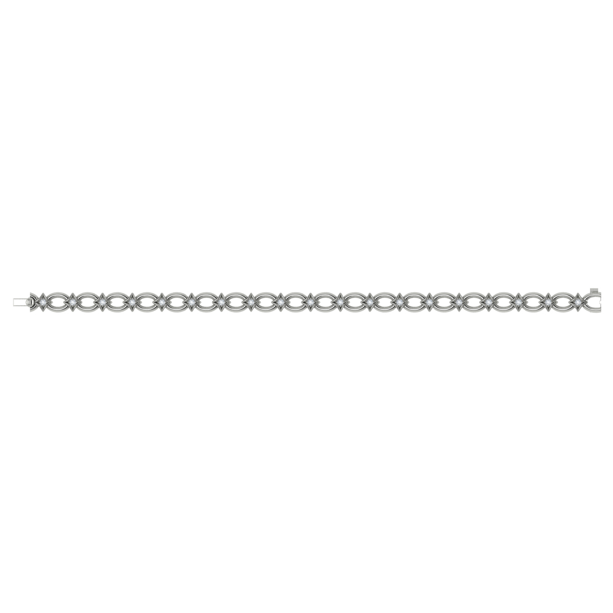 Interlocking Open Circle and Vlora Star Bracelet with Diamonds