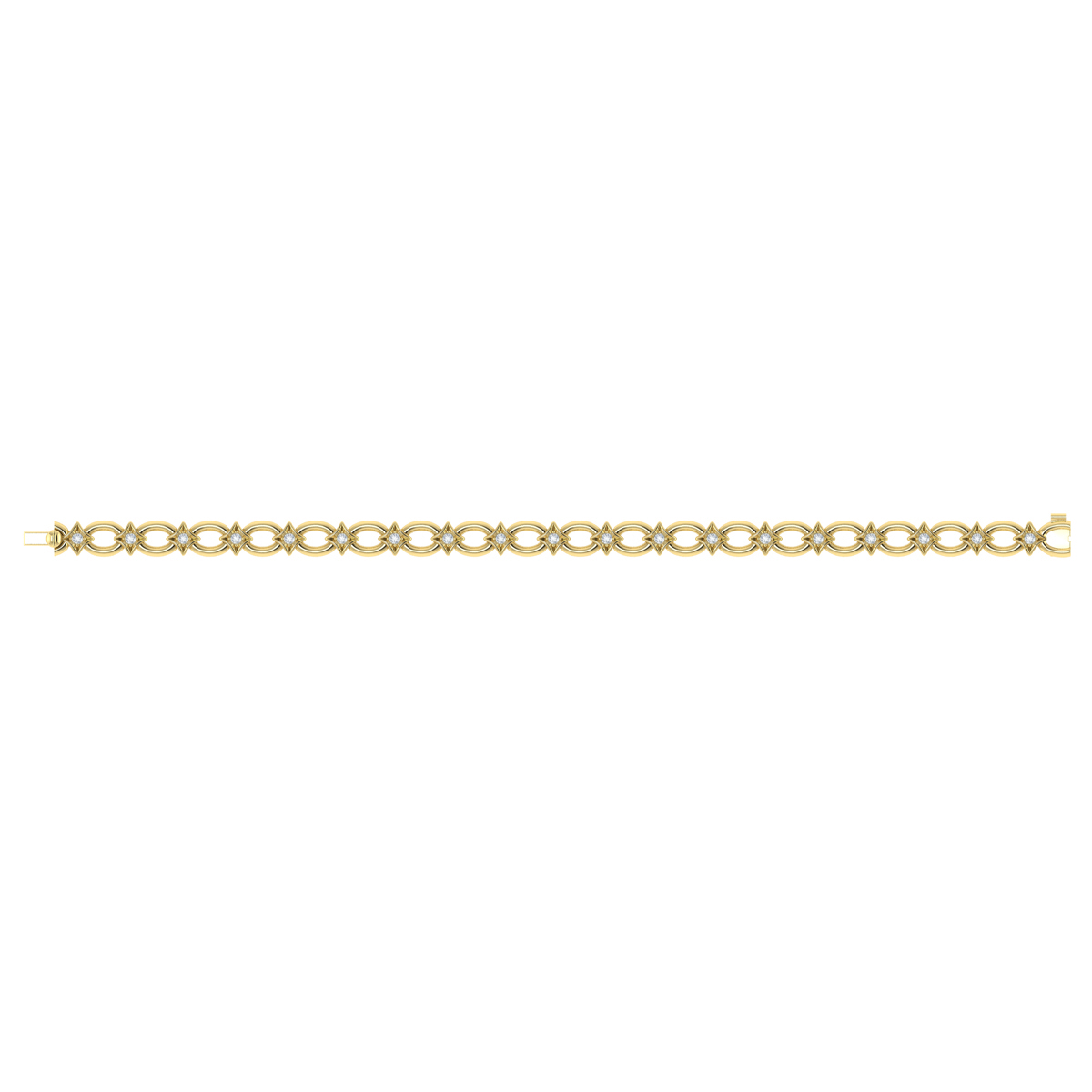 Interlocking Open Circle and Vlora Star Bracelet with Diamonds