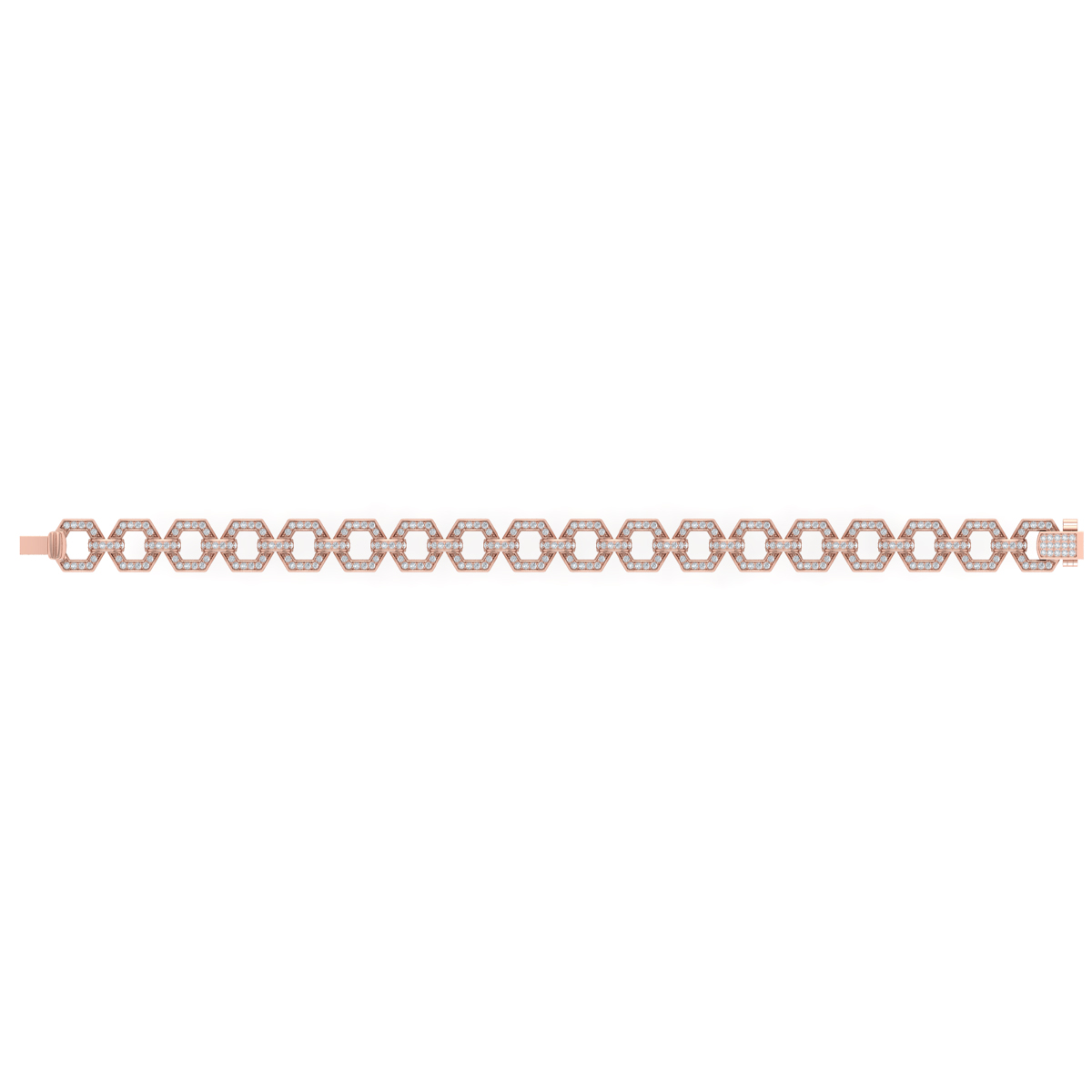 Diamond Open Honeycomb Link Bracelet