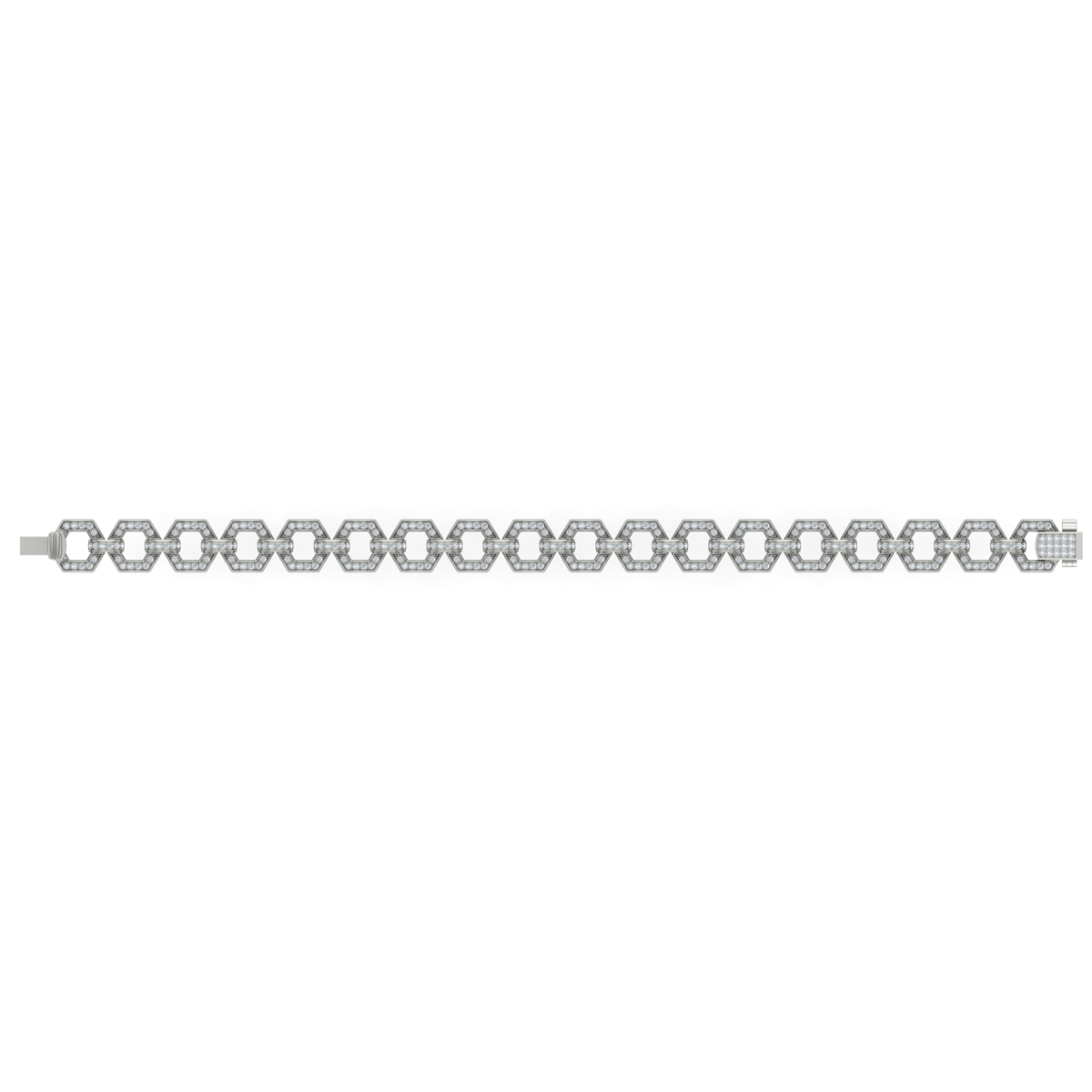 Diamond Open Honeycomb Link Bracelet