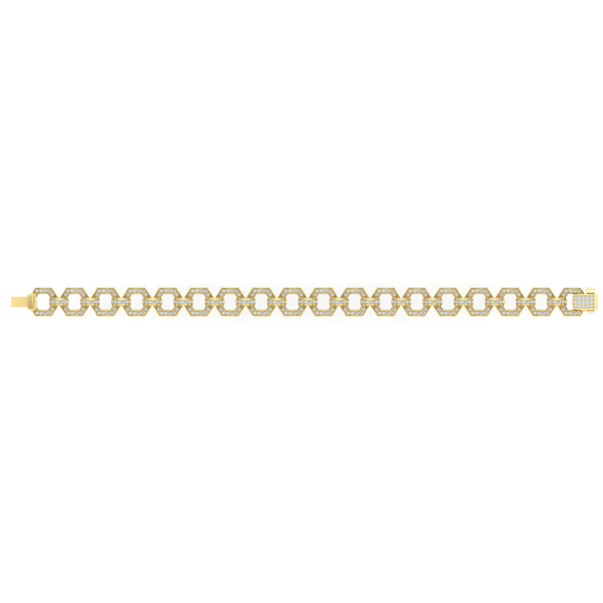 Diamond Open Honeycomb Link Bracelet
