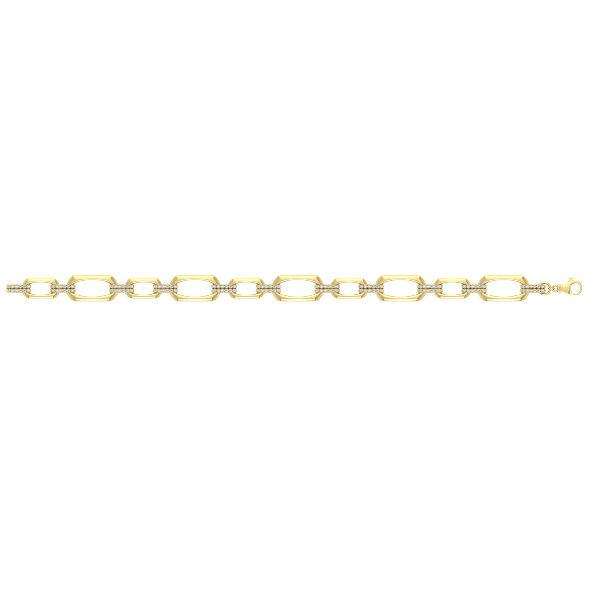 Diamond Accent East West Open Oval Link Bracelet