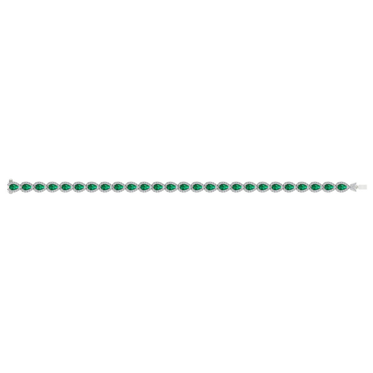 Diamond and Emerald Hinged Bangle