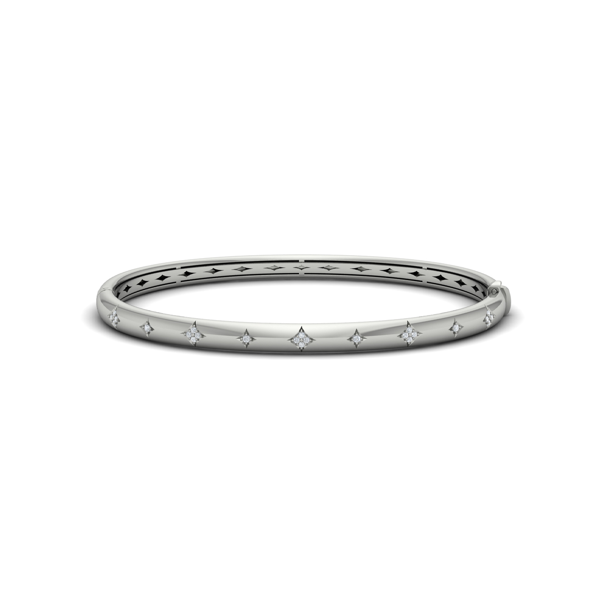 Diamond Vlora Star Hinged Bangle