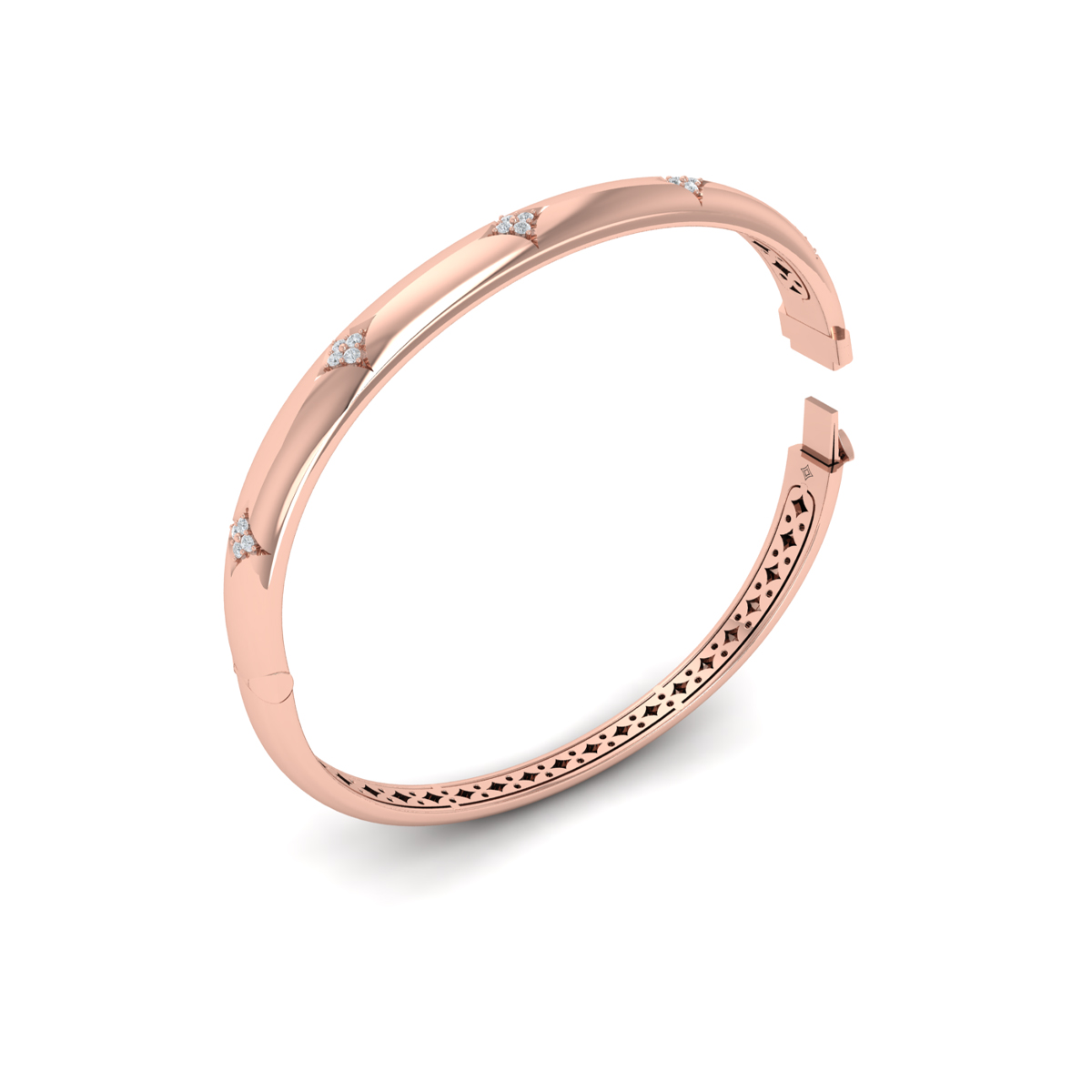 Diamond Vlora Star Hinged Bangle