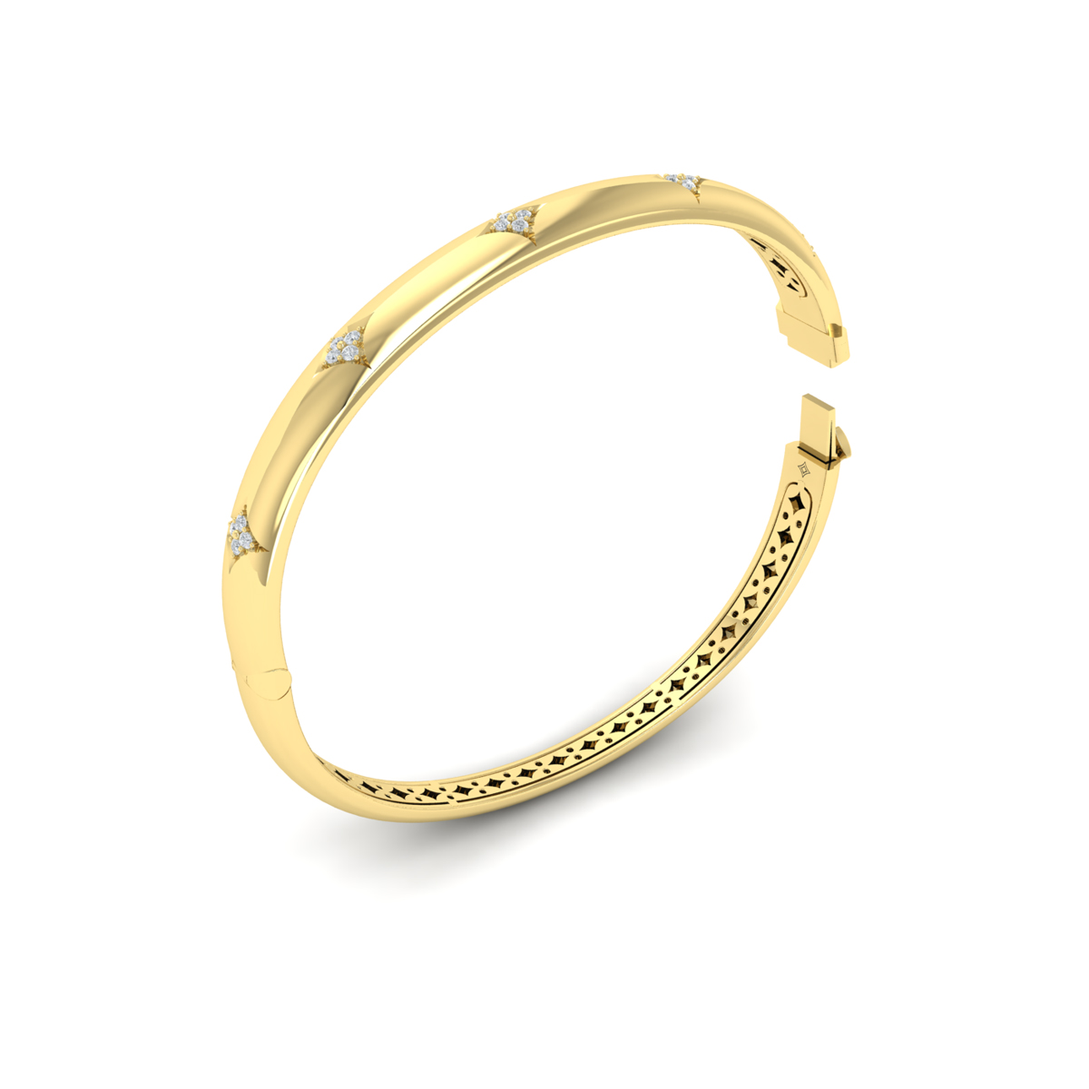 Diamond Vlora Star Hinged Bangle