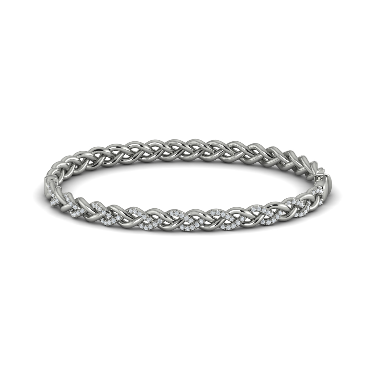 Alternating Diamond Twist Bangle Bracelet