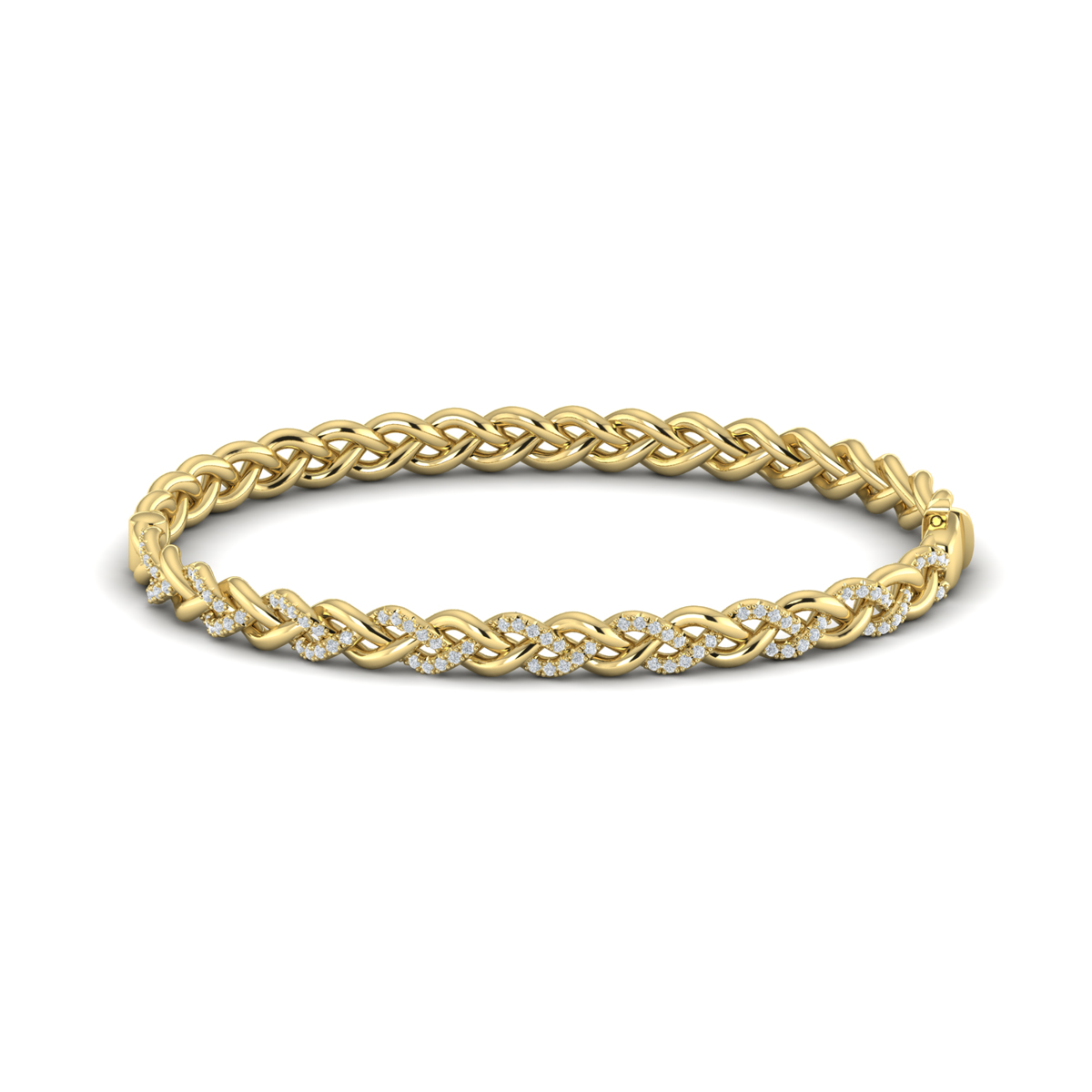 Alternating Diamond Twist Bangle Bracelet
